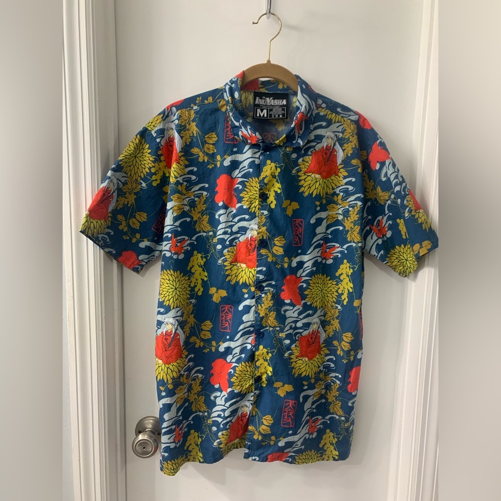 Inuyasha Anime Aloha Hawaiian Shirt Size Medium Lootwear Exclusive Button Down